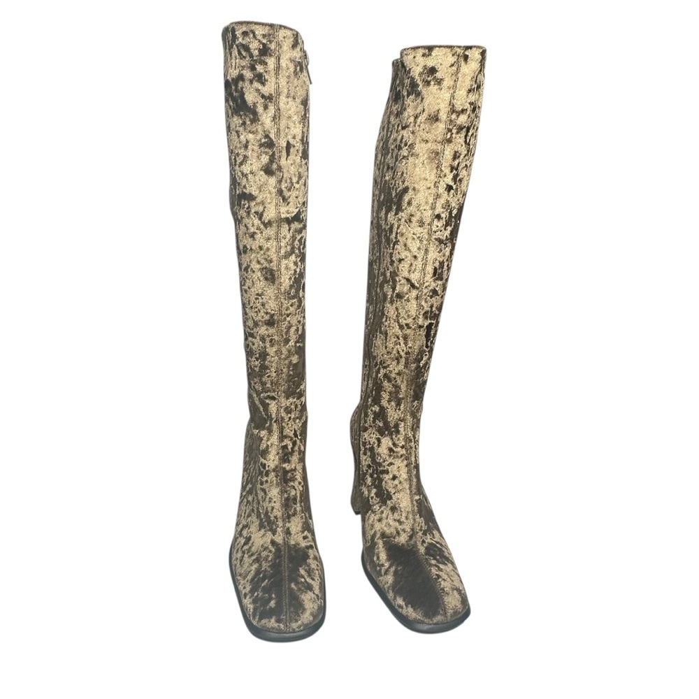 NEW Jeffrey Campbell Naissancr Boots in Brown Crushed Velvet 7.5 - Picture 6 of 13